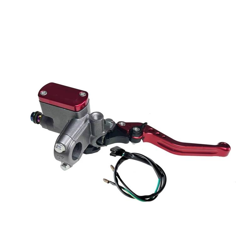 Kupplungshebel Motorrad-Hydraulikbremspumpe, Kolben, Hauptzylinder, Hebel, Lenkergriff, Durchmesser 22 Mm, Geeignet Für Die Meisten Motorräder Kupplungsarmatur(Red Right Pump) von KPVEVPSTQ