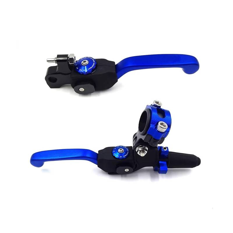 Kupplungshebel Motorrad-Klappbremskupplungshebel, CNC-Griff, 7 Gänge, Verstellbar, 7/8 Zoll 22 Mm Lenker, Geeignet Für Die Meisten Motorräder Kupplungsarmatur(Blue Set) von KPVEVPSTQ