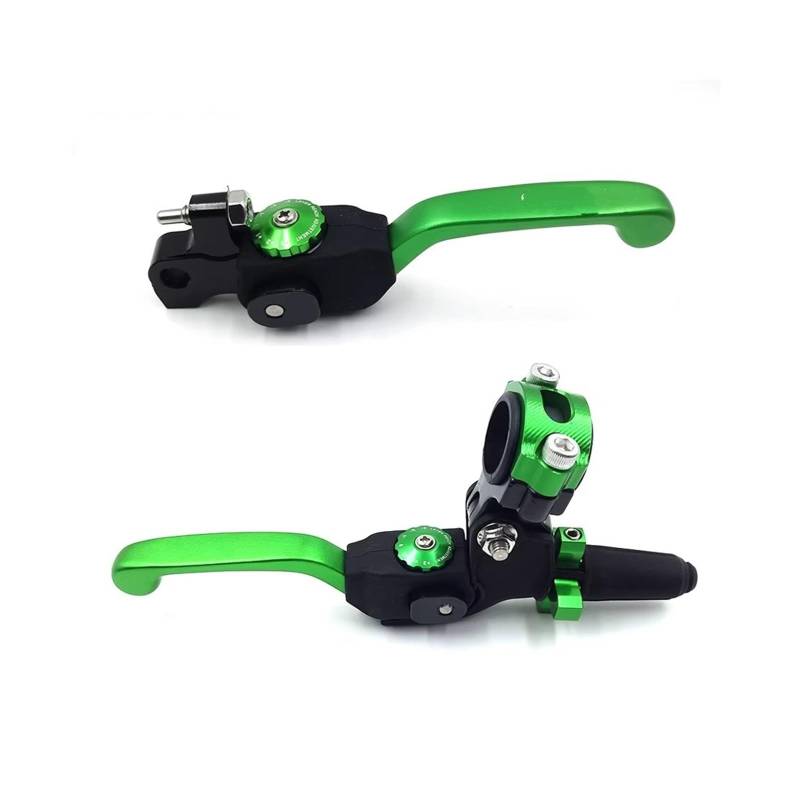 Kupplungshebel Motorrad-Klappbremskupplungshebel, CNC-Griff, 7 Gänge, Verstellbar, 7/8 Zoll 22 Mm Lenker, Geeignet Für Die Meisten Motorräder Kupplungsarmatur(Green Set) von KPVEVPSTQ