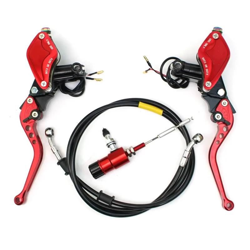 Kupplungshebel Motorrad-Kupplung, 22 Mm CNC-Motorrad-Hydraulik-Kupplungsbrems-Hauptzylinder-Hebelsatz, Geeignet Für Die Meisten Motorräder Kupplungsarmatur(One Pair Red) von KPVEVPSTQ