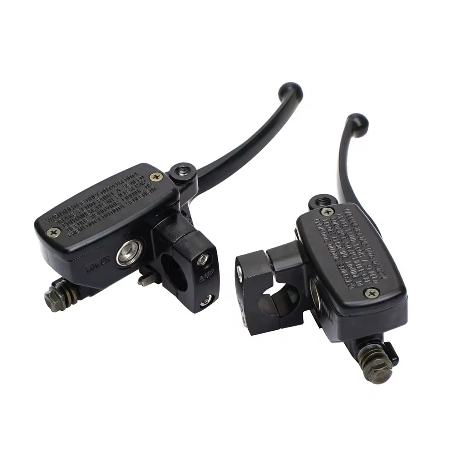 Kupplungshebel Motorrad Universal 25mm Motorrad Hauptbremszylinder Kupplungshebel Korrosionsschutz Motorradzubehör Kupplungsarmatur(1 Pair Black) von KPVEVPSTQ