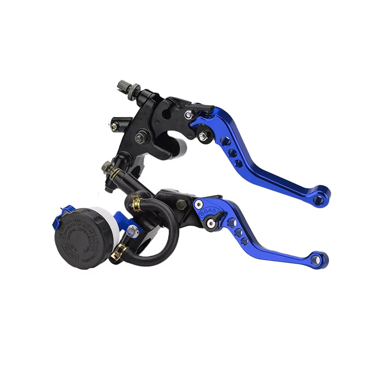 Kupplungshebel Motorrad Universal 7/8" 22mm Motorrad Kupplung Bremse Hauptzylinder Reservoir Hebel Kit Flüssigkeit Reservoir Set Links + Rechts Kupplungsarmatur(Blue) von KPVEVPSTQ