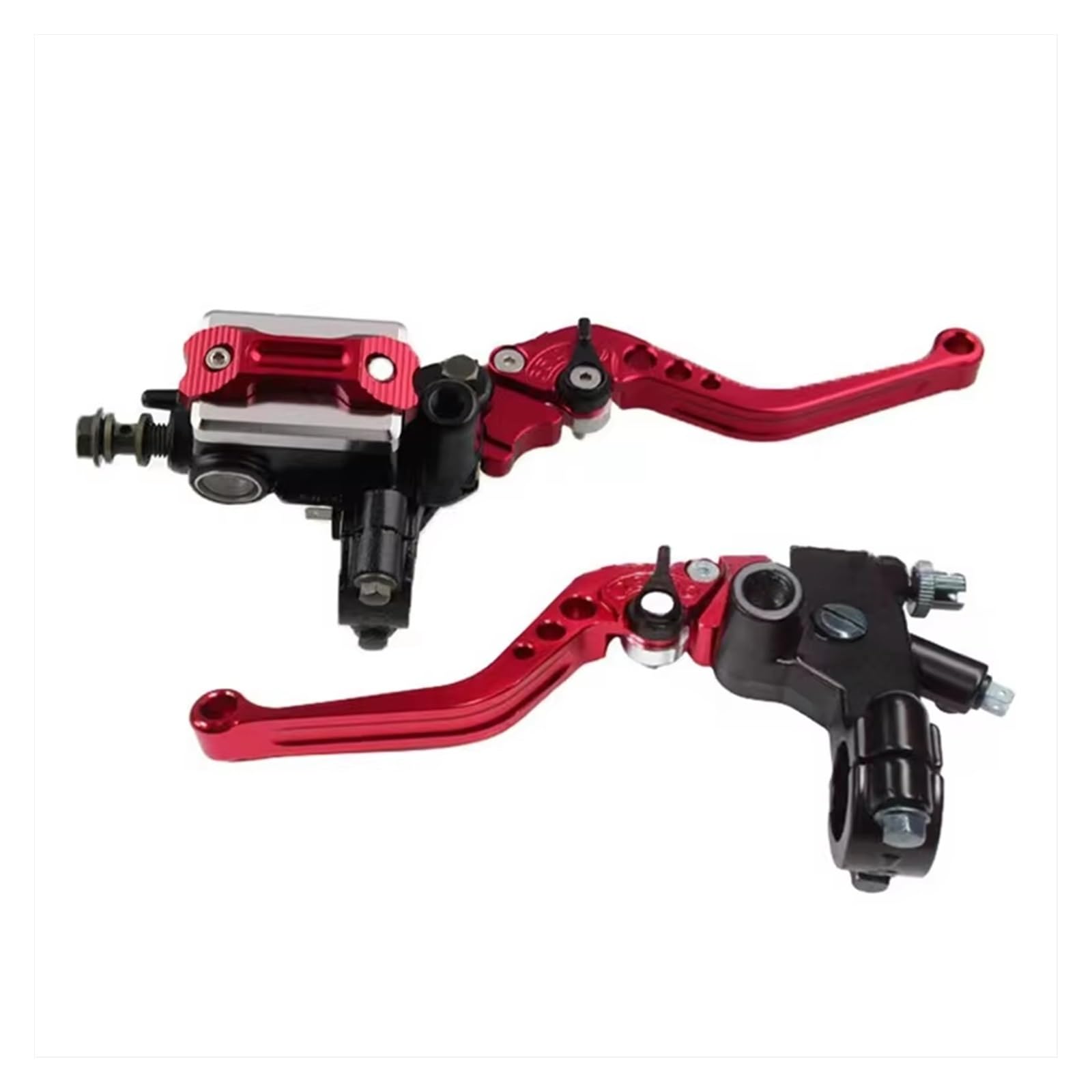 Kupplungshebel Motorradzubehör Modifiziertes Oberpumpenzubehör Hydraulische Bremse Bremshauptoberpumpe CNC-Aluminiumgriffkupplung Kupplungsarmatur(RED) von KPVEVPSTQ