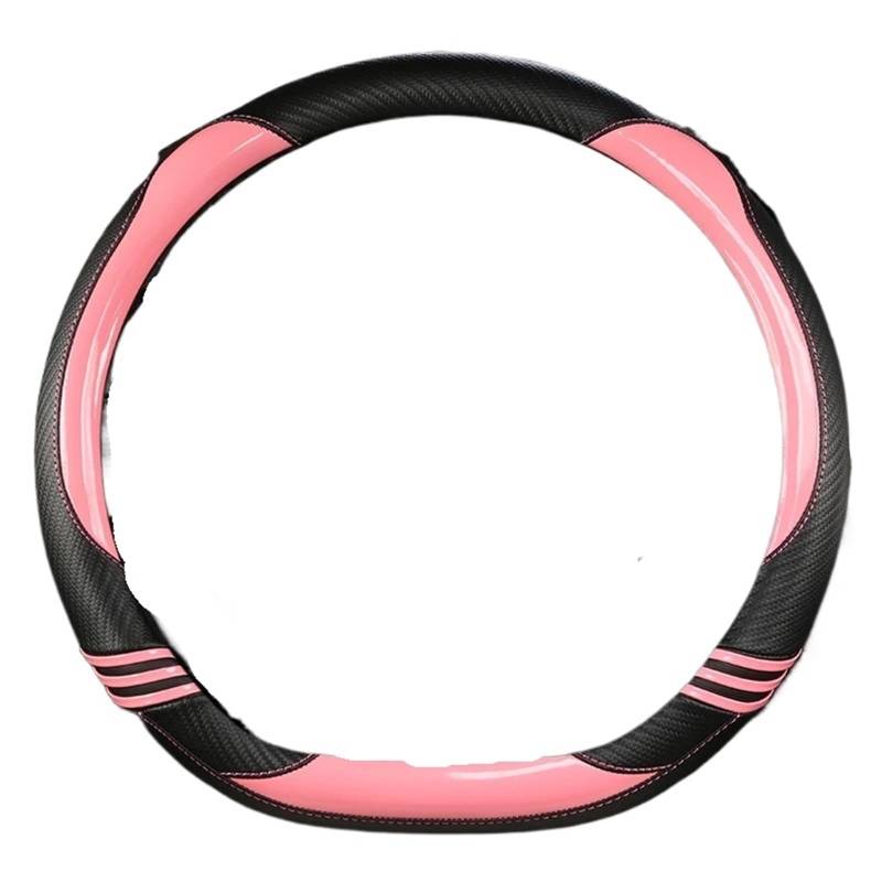 Lenkradhülle Für FIAT Für Tipo Für Fullback Für Strada Für Toro Für Doblo Für Freemont Für Bravo Für Stilo Auto Lenkrad Abdeckung 38cm 15" Lenkradbezug(PINK D Shape) von KPVEVPSTQ