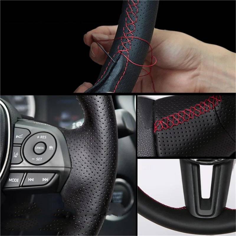 Lenkradhülle Für Lancer Für EX 10 Für Lancer X Für Outlander Für ASX Für Colt Für Pajero Für Sport Custom Car Lenkrad Braid Abdeckung Lenkradbezug(4) von KPVEVPSTQ