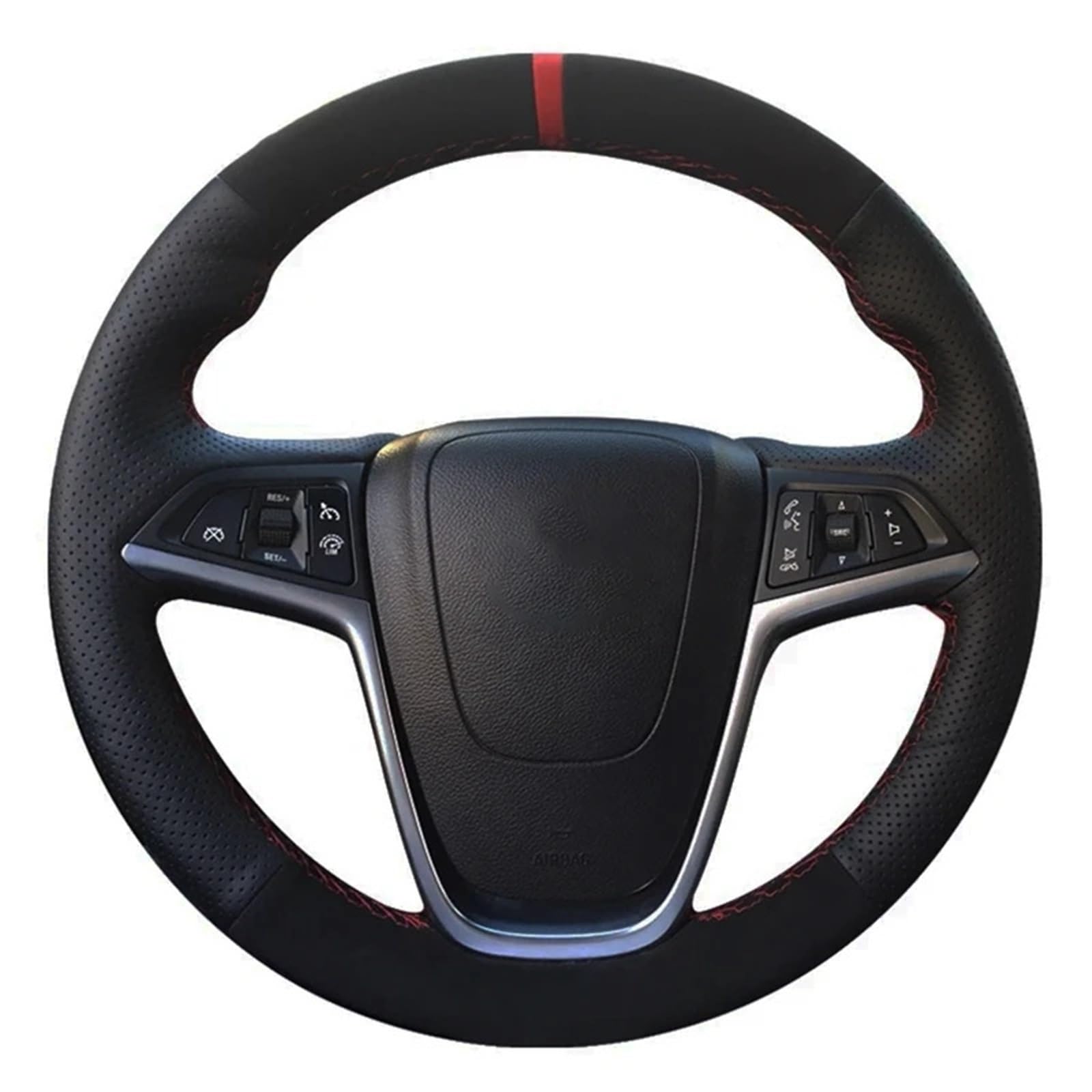 Lenkradhülle Für Opel Für Astra J Für Zafira 2010-2016 Für Buick Für Encore Für Cascada Für Verano 2013-2019 Auto Lenkrad Abdeckung Schwarz Lenkradbezug(Gray Thread) von KPVEVPSTQ