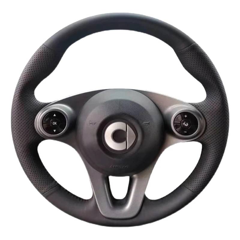 Lenkradhülle Für Smart Für Fortwo Für Forfour 2015-2017 Auto Zubehör Auto Lenkrad Geflecht Abdeckung Nicht-Slip Leder Lenkradbezug(Brown Thread) von KPVEVPSTQ