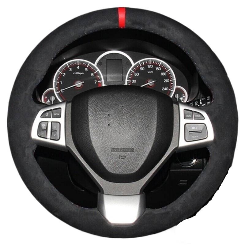 Lenkradhülle Für Suzuki Für Swift Für Sport 2012 2013-2017 Für Vitara S 2016-2019 Auto Zubehör Auto Lenkrad geflecht Abdeckung Wildleder Lenkradbezug(Orange Thread) von KPVEVPSTQ