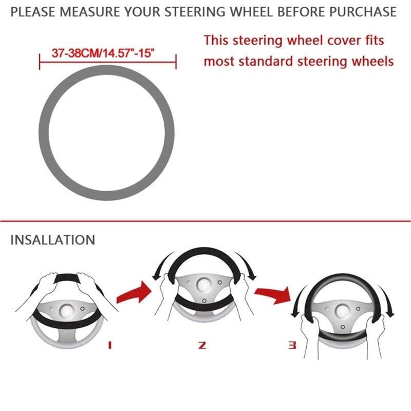 Lenkradhülle Für VW Für Golf 7 2015 Für Polo Für JATTA Für Passat Für Tiguan Für Nissan Für Qashqai Für J11 Für X-Trail Auto Lenkrad Abdeckung Lenkradbezug(Red O Shape) von KPVEVPSTQ