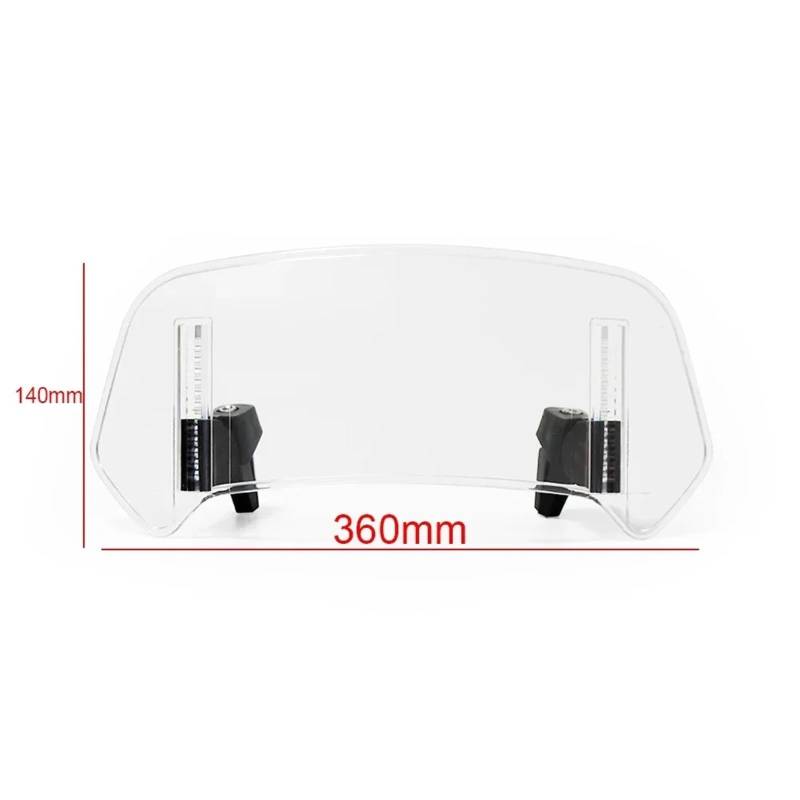 Windschild Für CB400X Für CB500X Für NT1100 Für XL750 Für Transalp Für ADV 150 Motorrad Windschutzscheibe Einstellbare Spoiler Deflektor Windabweiser(B Transparent) von KPVEVPSTQ