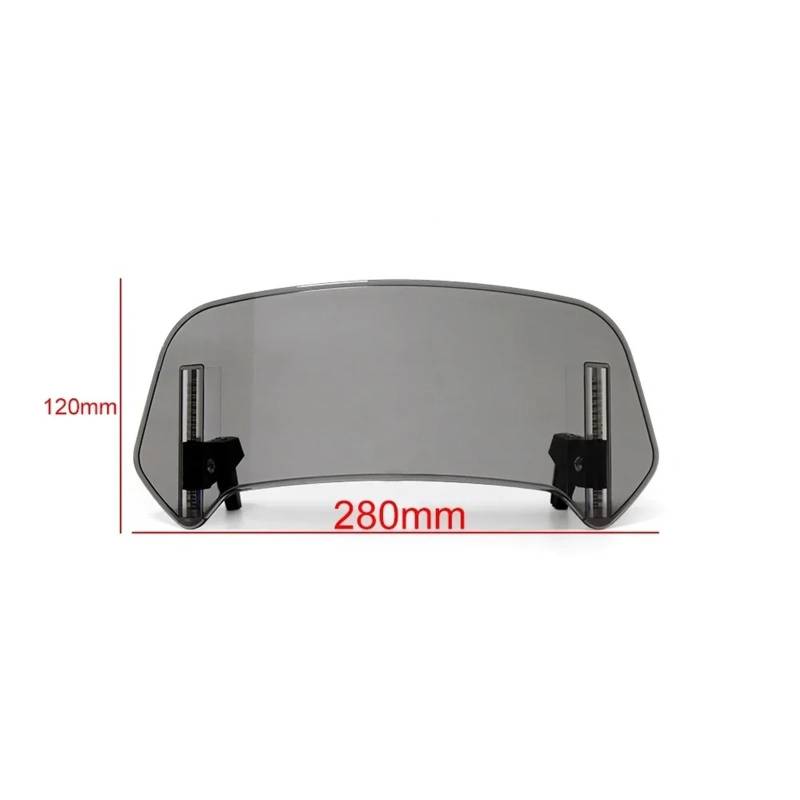 Windschild Für CB400X Für CB500X Für NT1100 Für XL750 Für Transalp Für ADV 150 Motorrad Windschutzscheibe Einstellbare Spoiler Deflektor Windabweiser(S Light Smoke) von KPVEVPSTQ