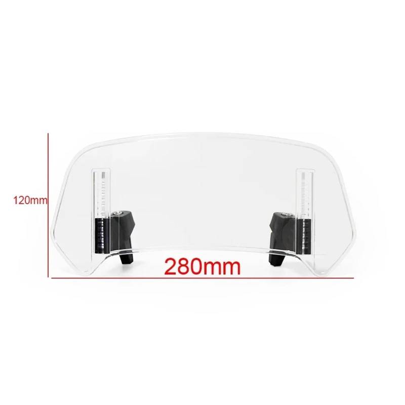 Windschild Für CB400X Für CB500X Für NT1100 Für XL750 Für Transalp Für ADV 150 Motorrad Windschutzscheibe Einstellbare Spoiler Deflektor Windabweiser(S Transparent) von KPVEVPSTQ