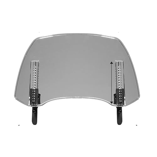 Windschild Klemmbarer Windschutzscheibenabweiser Für Motorrad, Roller, Moto, Zubehör, Motorrad-Windschutzscheibenverlängerung, Verstellbarer Spoiler Windabweiser(Smoke) von KPVEVPSTQ