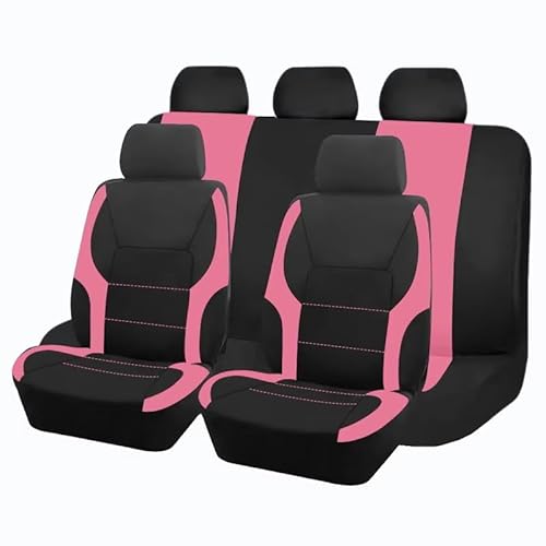 sitzschoner Schonbezug Autositz Autositzbezüge, Sportliches Design, Passend Für Die Meisten Autos, Vierjahreszeiten-Sitzbezug Für Autozubehör, Innenausstattung Autositzbezüge Sitzbezug(Pink 5 seat) von KPVEVPSTQ