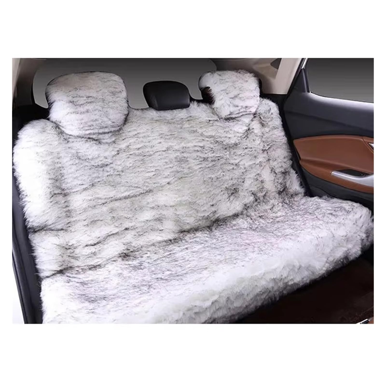 sitzschoner Schonbezug Autositz Autositzbezug, Künstlicher Plüsch, Warmer Autositzbezug, Kunstplüsch, Schwarz, Niedlicher Autositzschutz, Innendekoration Autositzbezüge Sitzbezug(Snow Seat Cover) von KPVEVPSTQ