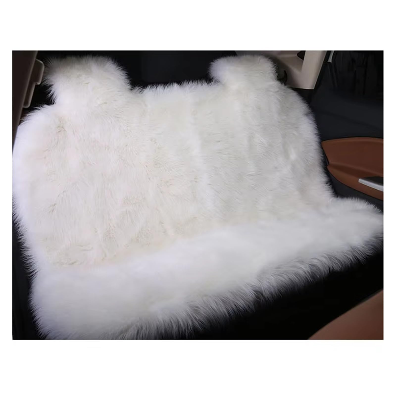 sitzschoner Schonbezug Autositz Autositzbezug, Künstlicher Plüsch, Warmer Autositzbezug, Kunstplüsch, Schwarz, Niedlicher Autositzschutz, Innendekoration Autositzbezüge Sitzbezug(White Seat Cover) von KPVEVPSTQ