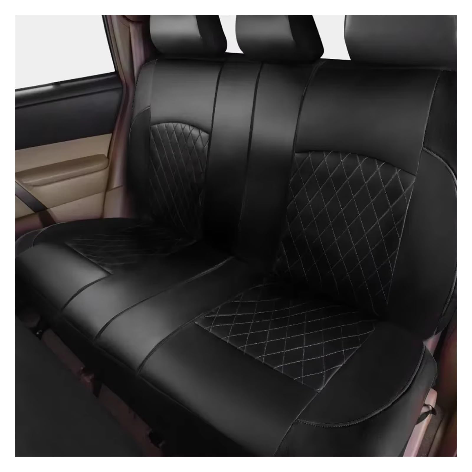 sitzschoner Schonbezug Autositz Passend Für Die Meisten Auto-Autositzbezüge Aus PU-Leder, Airbag-kompatibel, Auto-Innenausstattung, Vorne/hinten/komplettes Set Autositzbezüge Sitzbezug(Rear Seat) von KPVEVPSTQ