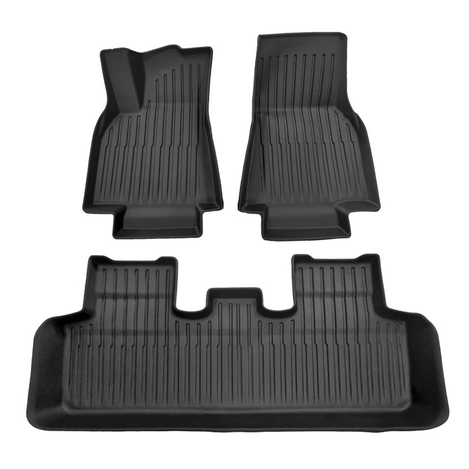 3 pcs/6 stücke Auto Fußmatten kompatibel mit Tesla Model Y TPE Schwarz Fussmatte Auto Innenausstattung Fußkissen Trunkmat(Weiß) von KRALPOTIX