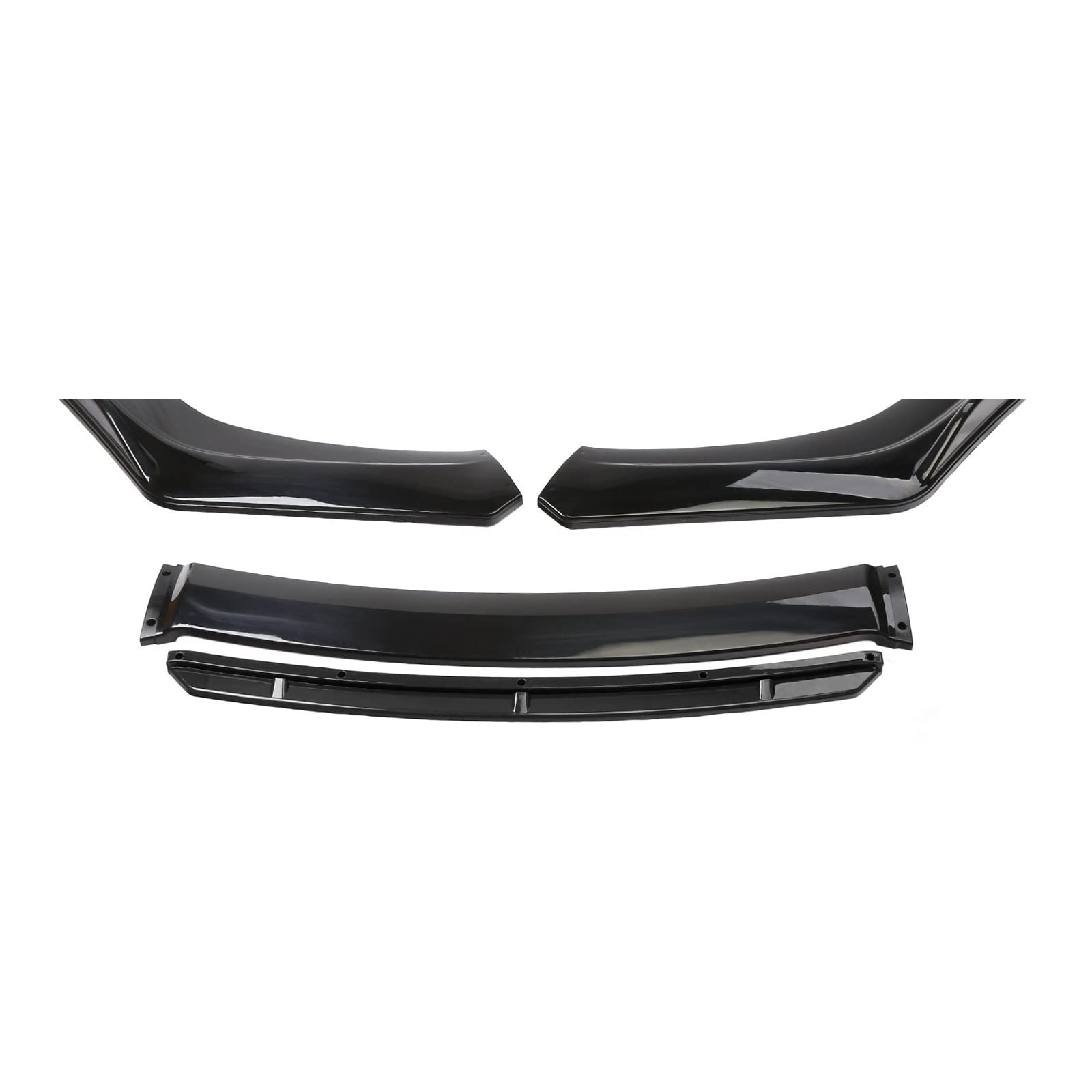 3PCS Front Bumper Lip Body Kit Spoiler Splitter Carbon Fibe Decorative Strip Bumper Canard Lip Splitter Universal(Bright black (BLACK)) von KRALPOTIX