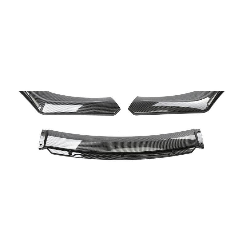 3PCS Front Bumper Lip Body Kit Spoiler Splitter Carbon Fibe Decorative Strip Bumper Canard Lip Splitter Universal(Carbon fiber (BLACK)) von KRALPOTIX