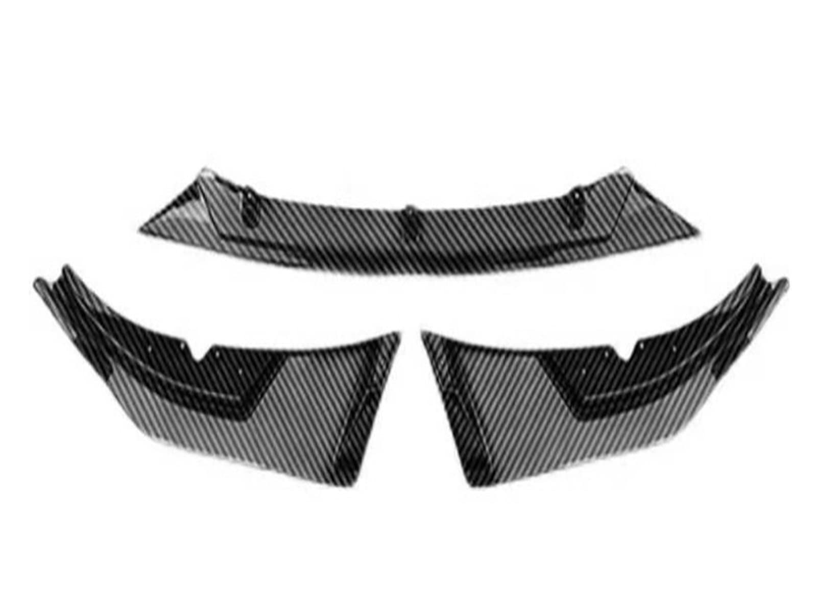 ABS Black & ABS Carbon Bumper Front Lip Splitter Diffuser Lip Compatible With Jaguar XE XEL 2020 2021 2022(ABS Carbon) von KRALPOTIX