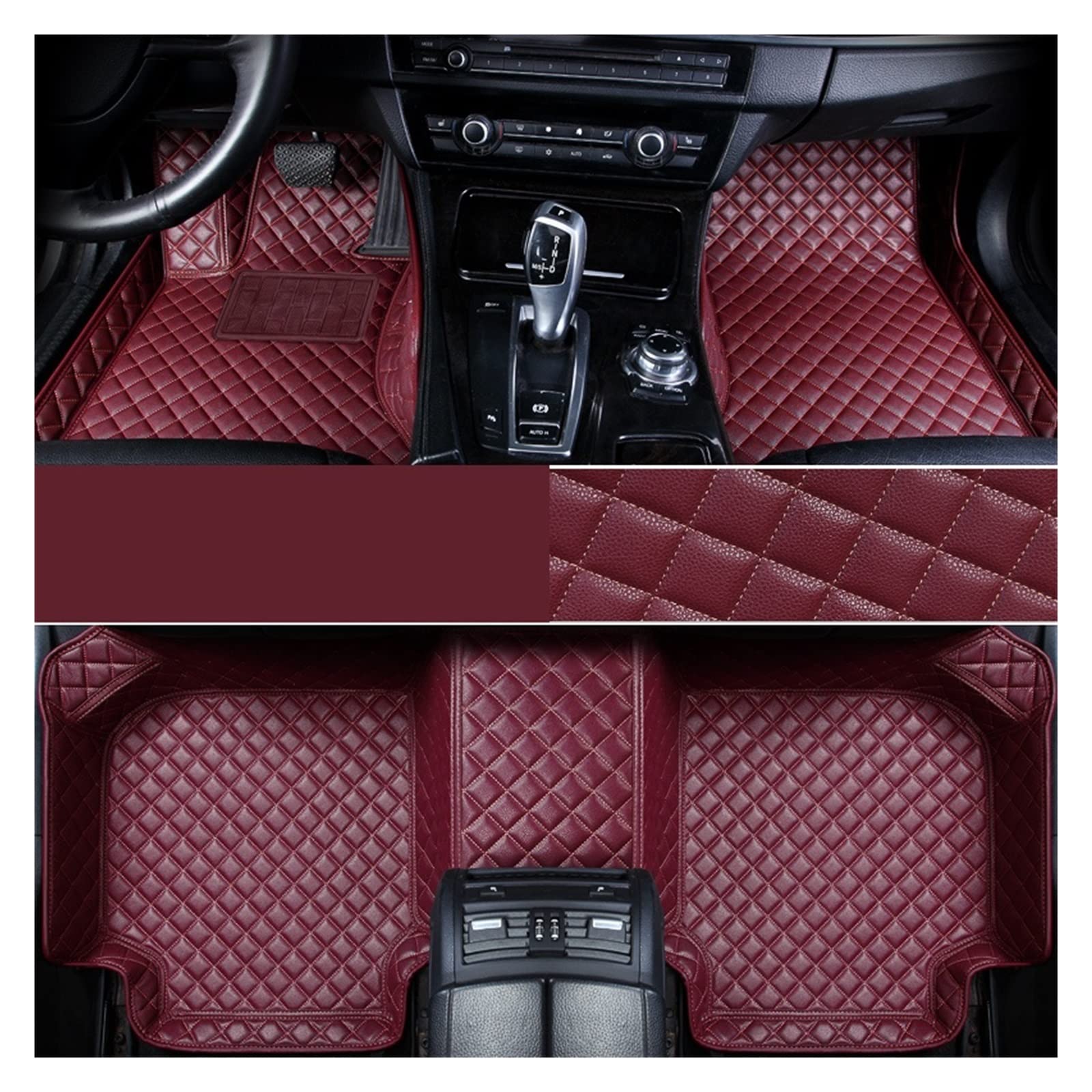 Auto-Bodenmatte Kompatibel mit Mercedes W211 W205 W204 W212 GLK W213 W202 W206 W245 W203 ML W169 ABCE CLK GLA GLC KLAS(Wine Red) von KRALPOTIX