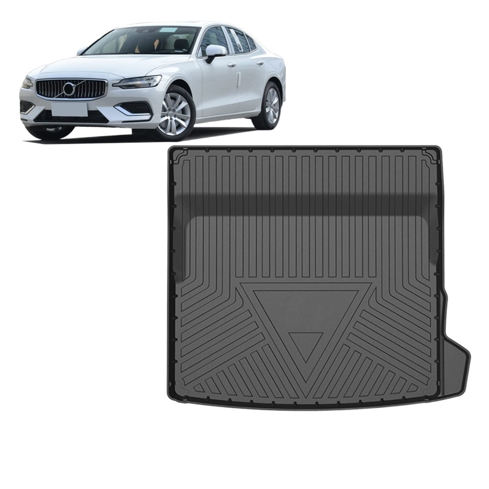 Auto Cargo Liner Allwetter TPE Kofferraum Matten Boot Schublade Kofferraum Teppich Zubehör Kompatibel Mit Volvo S60 2019 2020 2021 von KRALPOTIX