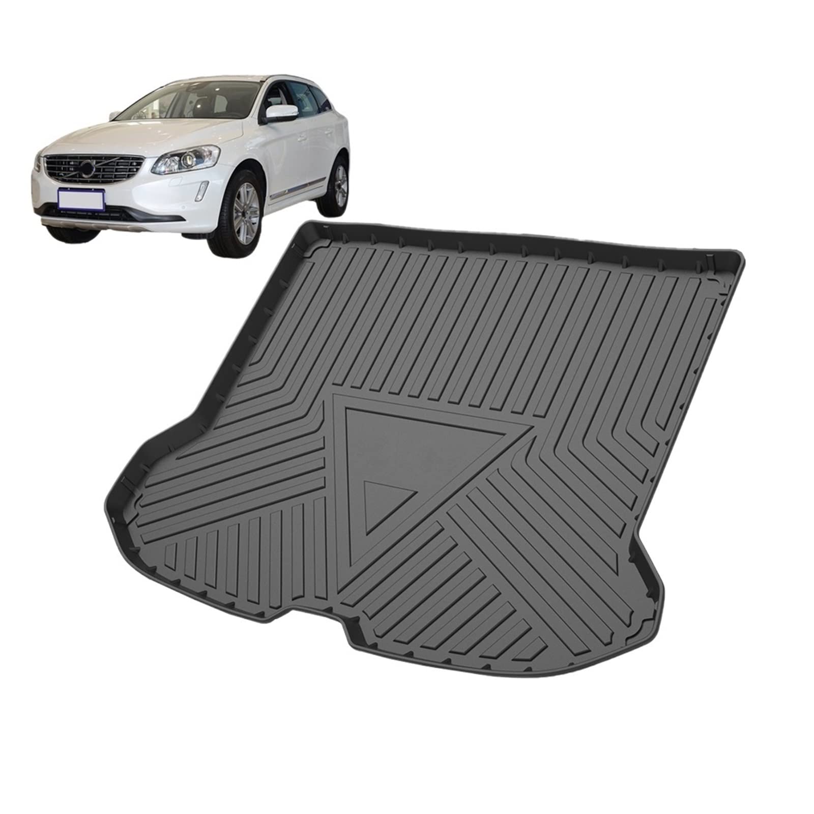 Auto Cargo Liner Allwetter TPE Kofferraummatten Kofferraum Teppich Interieur Zubehör Kompatibel Mit Volvo XC60 2008-2017 von KRALPOTIX