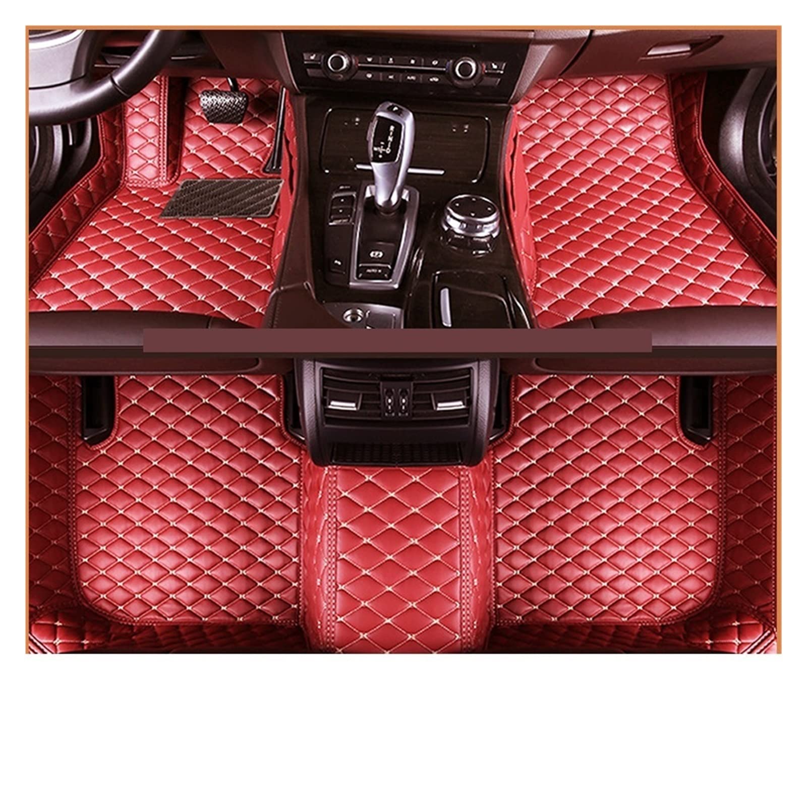 Auto Fußmatten kompatibel mit A8/A8L (Vier Sitze) 2011 2012 2013 2014 2015 2015 2017 Custom Auto Fußpolster Automobilteppich Abdeckung(Rot) von KRALPOTIX