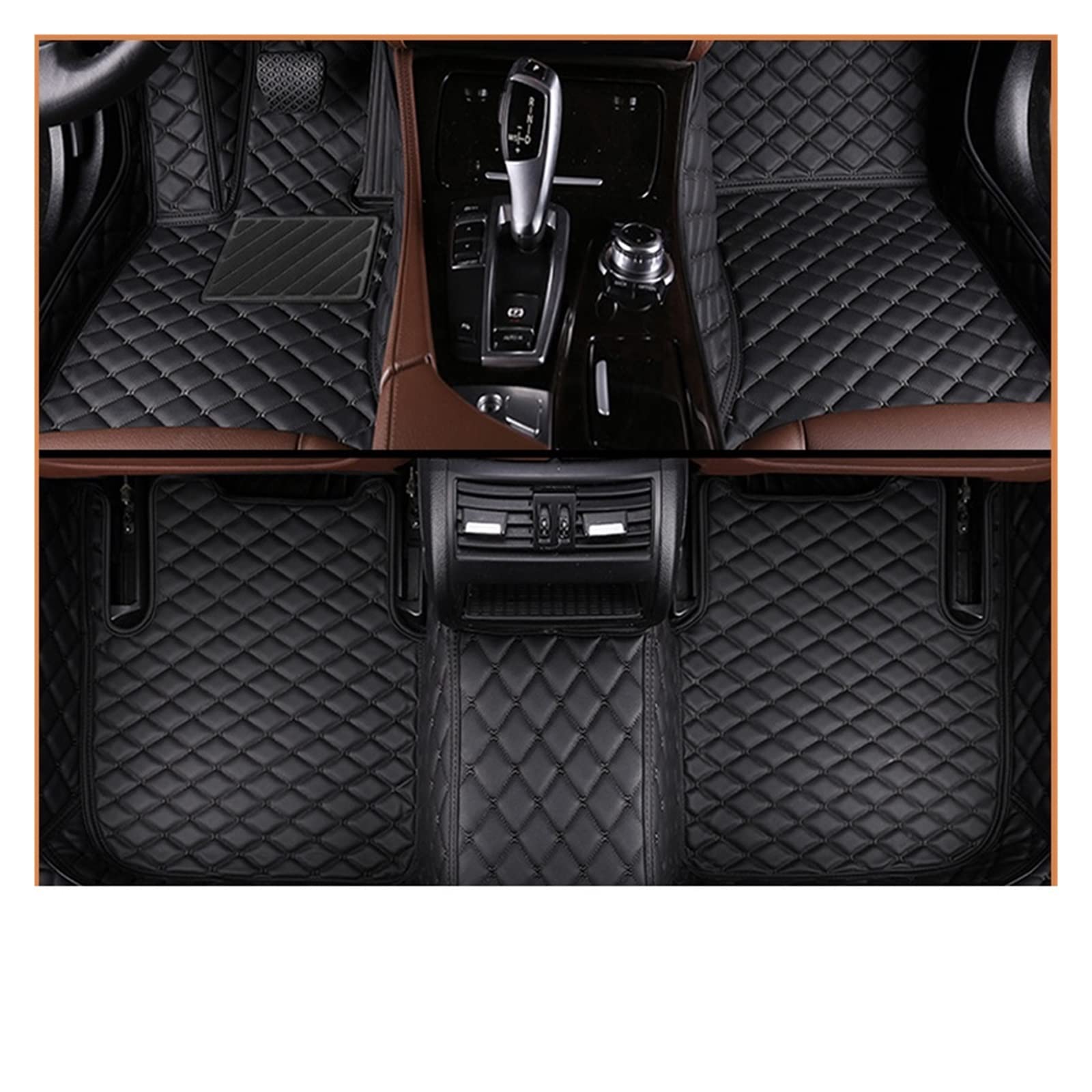 Auto-Fußmatten kompatibel mit Fiesta 2009 2010 2011 2012 2013 2014 2015 2015 2017 Custom Auto Fußpads Innenzubehör (Black-Black) von KRALPOTIX