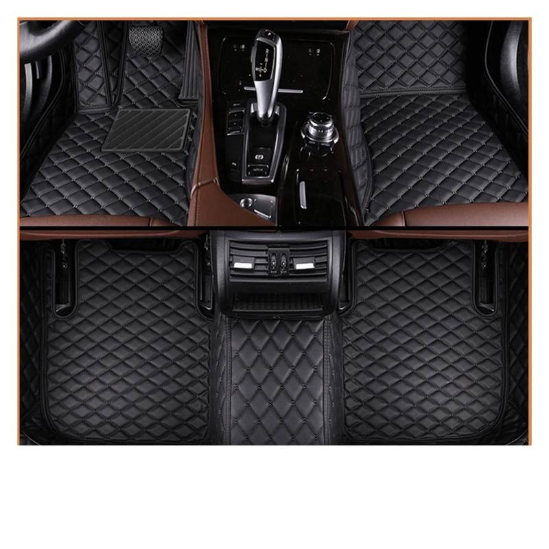 Auto-Fußmatten kompatibel mit Fiesta 2009 2010 2011 2012 2013 2014 2015 2015 2017 Custom Auto Fußpads Innenzubehör (Black-Black) von KRALPOTIX