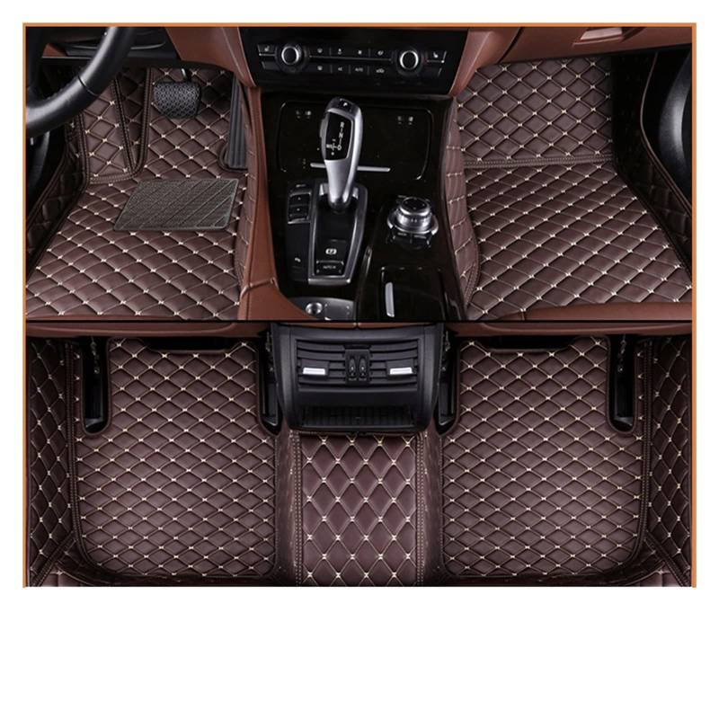 Auto-Fußmatten kompatibel mit Hummer H2 2008 Custom Auto Fußpads Automobil Teppichabdeckung Innenzubehör (Dark Brown) von KRALPOTIX