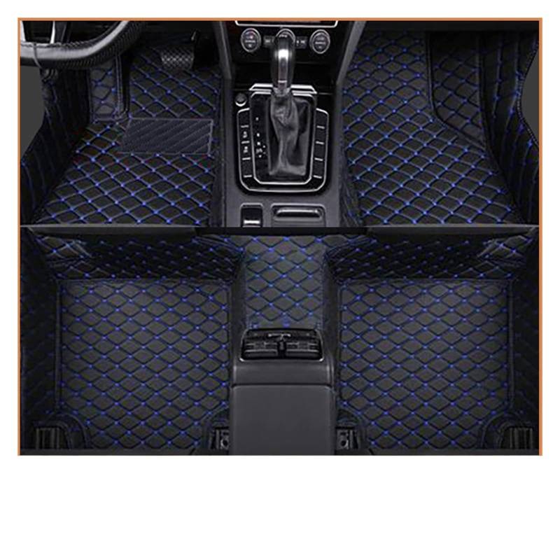 Auto-Fußmatten kompatibel mit Hummer H2 2008 Custom Auto Fußpads Automobile Teppichabdeckung Innenzubehör (Black-Blaue) von KRALPOTIX