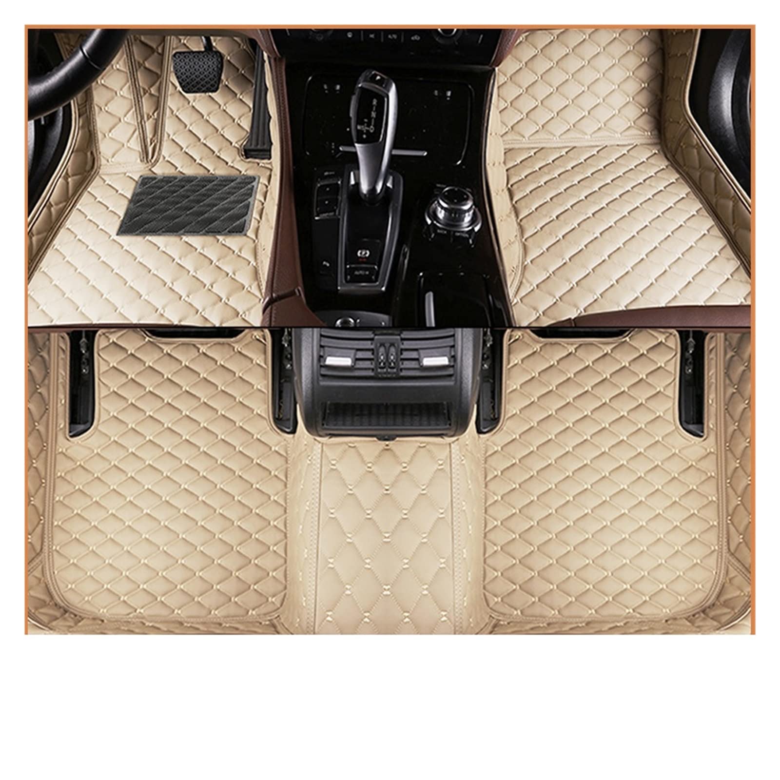 Auto-Fußmatten kompatibel mit Kia Soul 2010 2011 2012 2013 2014 2015 2015 2017 Custom Auto Fußpolster Teppichabdeckung Innenzubehör (Beige) von KRALPOTIX