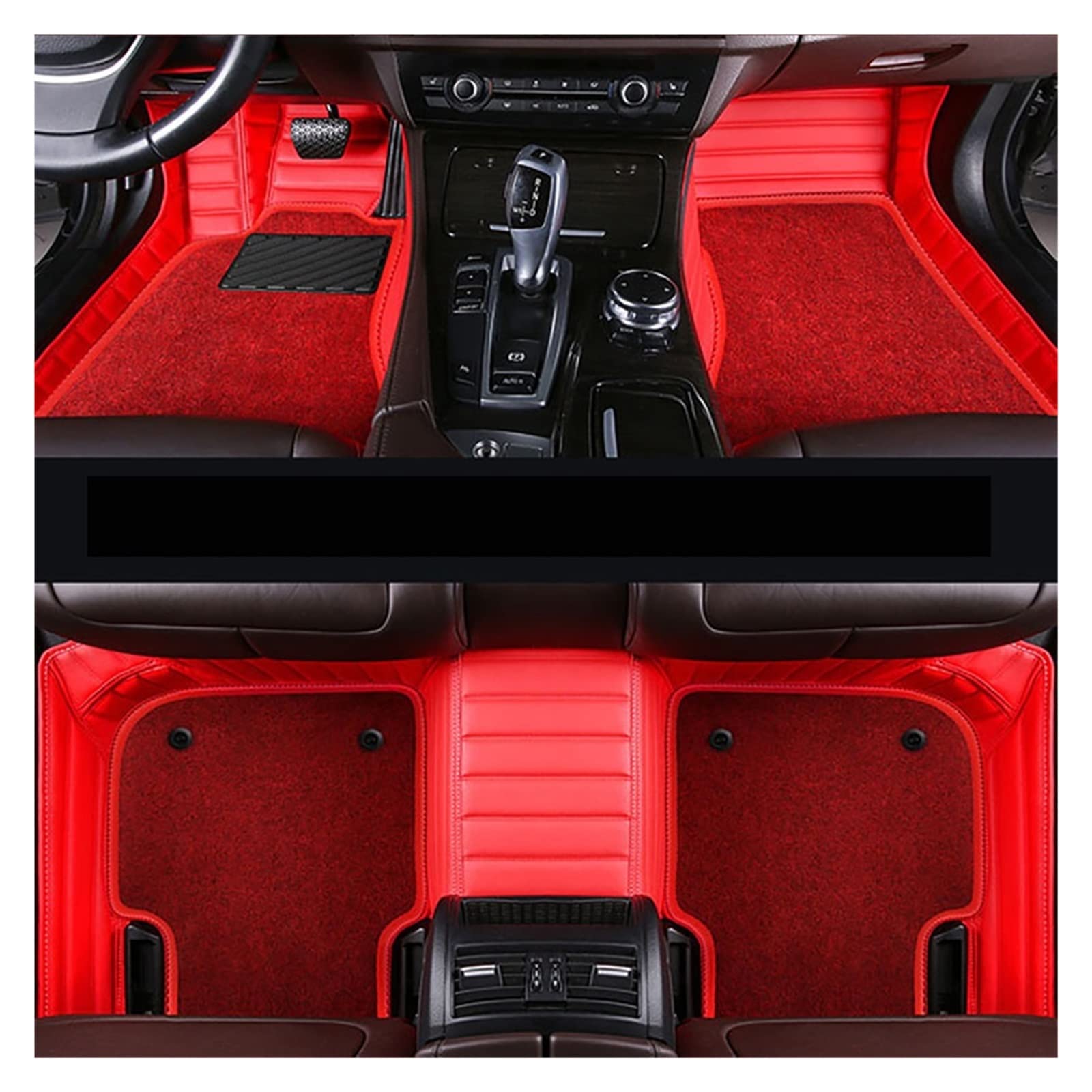 Automatten mit hohen elastischen Stahldrahtmatten sind kompatibel mit allen Modellen von Kadjar Megane 2 3s. R Captur Latitude Fluency Logan Laguna.(Red-Rot) von KRALPOTIX