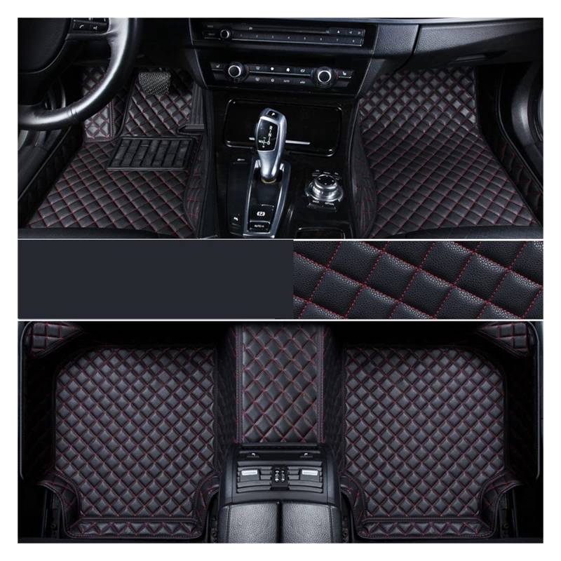 Automatten sind kompatibel mit Dodge Journey Challenger Ram 1500 Kaliber Ladegerät benutzerdefinierte Leder Teppichauto Lieferungen.(Black Red) von KRALPOTIX