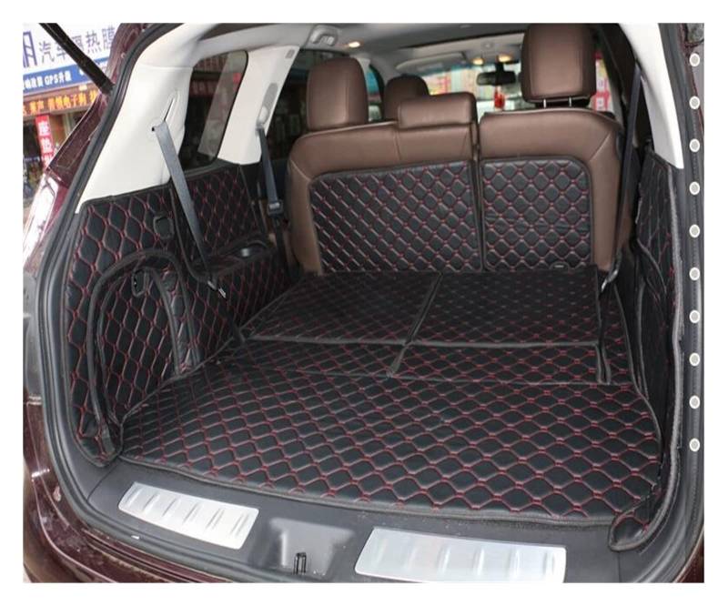 Autoreisen Kofferraummatten Kompatibel mit Infiniti QX60 7 Sitze Teppiche Kompatibel mit QX60 Lagguge Pad(Wine Red) von KRALPOTIX