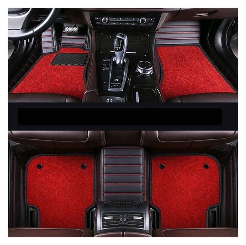 Car Floor Mats High Elastic Wire Mat Compatible With All Model Focus Festive Fiesta F800 Fusion L LN Explorer Taurus Car (Black Red Line - Red) von KRALPOTIX