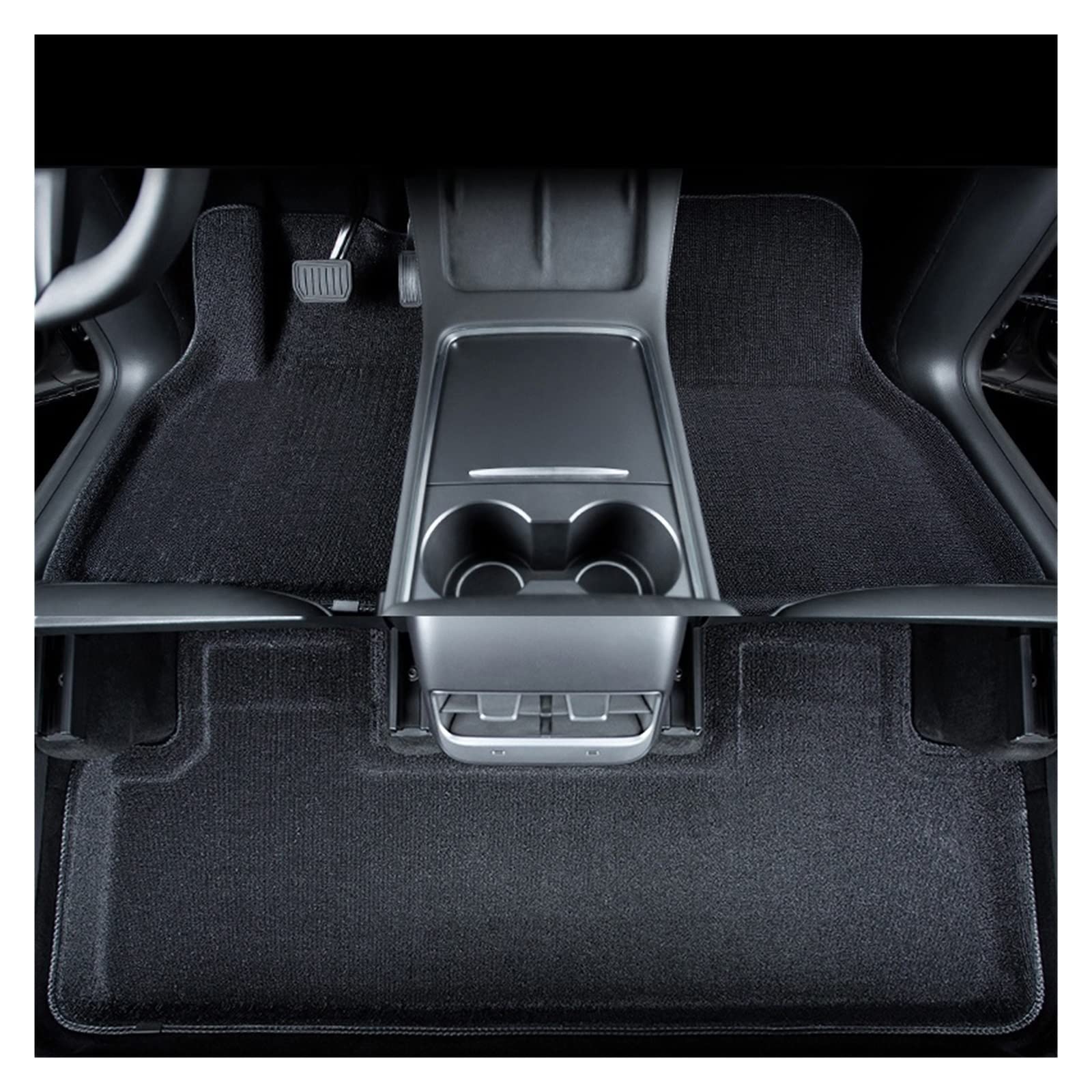 Foot Pad Floor Liner Fully Surrounded Floor Mats Carpet Compatible With Tesla Model 3 Y 2021 2022 2023(Y Black) von KRALPOTIX