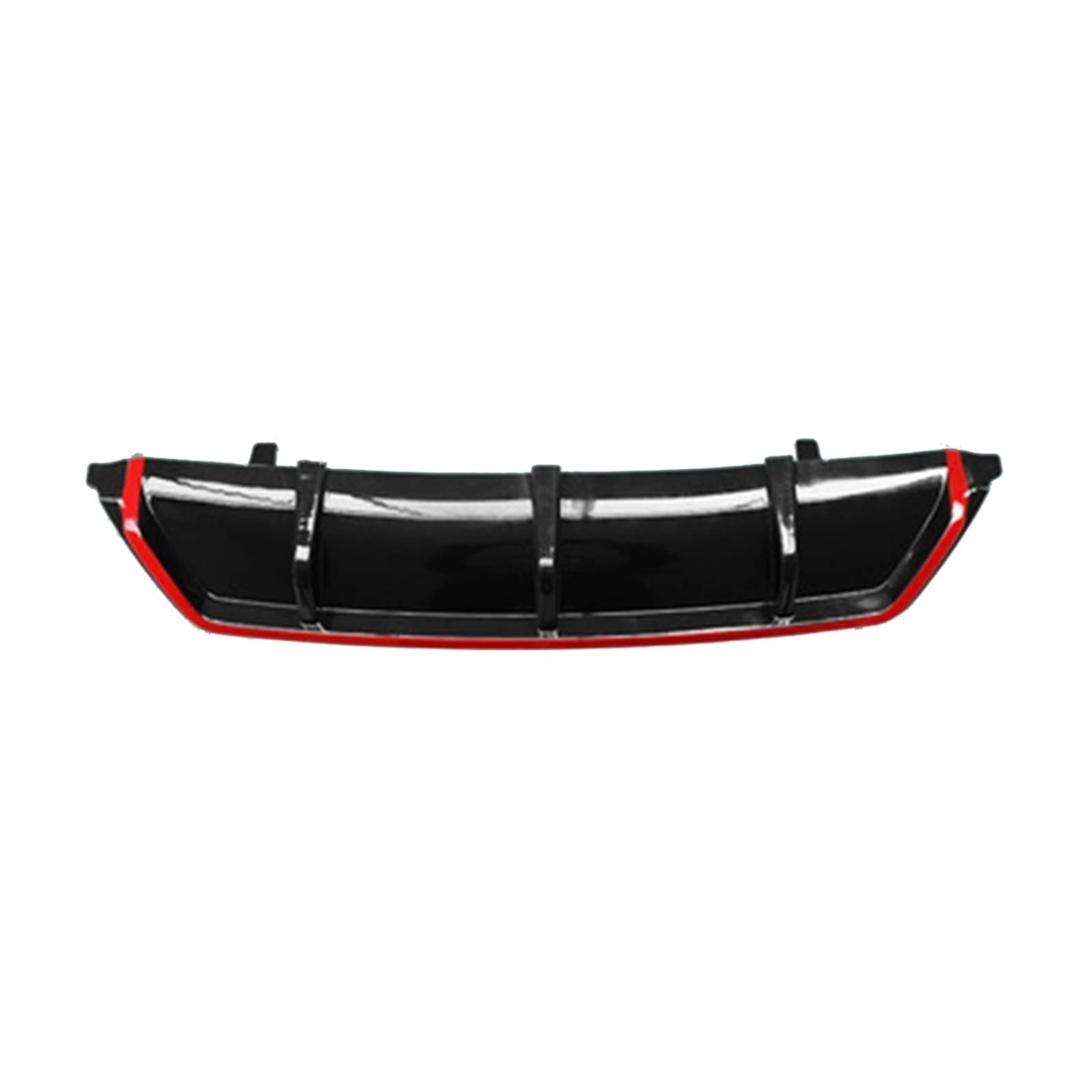 Glossy Black Rear Bumper Diffuser Splitter Lip Spoiler Bumper Guard Protector Compatible With VW Passat B8 17-19(Black Red) von KRALPOTIX