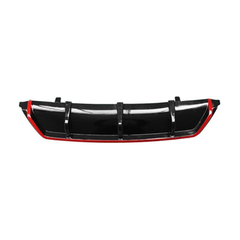 Glossy Black Rear Bumper Diffuser Splitter Lip Spoiler Bumper Guard Protector Compatible With VW Passat B8 17-19(Black Red) von KRALPOTIX