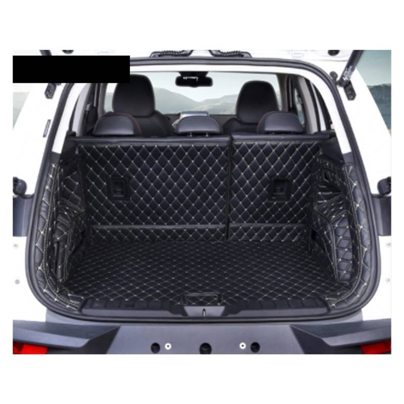 Kofferraummatten Kompatibel Mit Borgward BX5 2017-2021 Jahre SUV Cargo Liner Zubehör Interieur Kofferraume(Black with beige-01) von KRALPOTIX