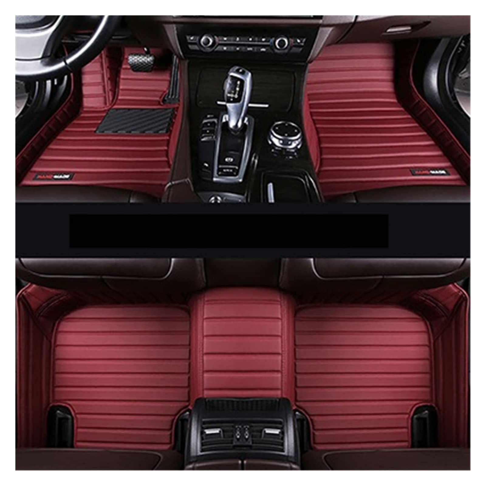 Leder Auto-Laugmatte kompatibel mit Jeep Grand Cherokee Wrangler Compass Patriot Commander Auto Floor Mat(Wine Red) von KRALPOTIX