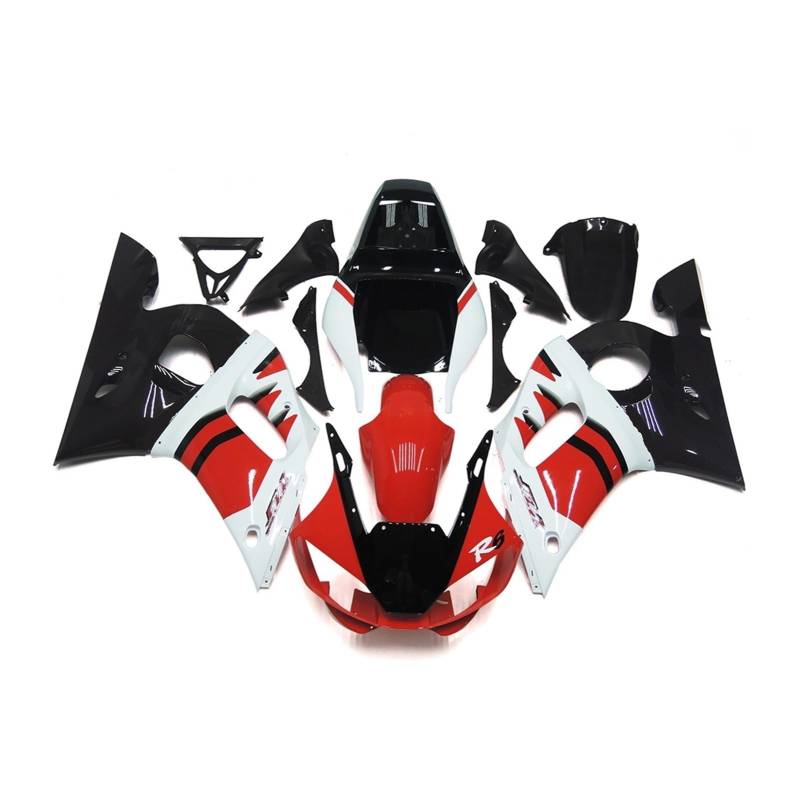 Red & White Fairing YZF R6 98-02 YZFR-6ABS Fairing Kit Compatible With Yamaha YZF-R6 1998, 1999, 2000, 2001, 2002(Champagne) von KRALPOTIX