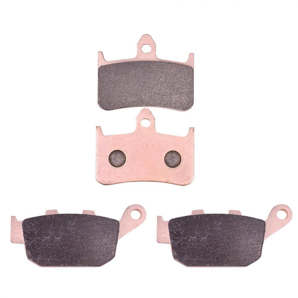 Motorrad-Bremsbeläge-Set, kompatibel mit CB250 CB250F Hornet NSR CB 250 NSR250 NSR250R NT400 NT650 Bros NC25 NT 400 650(Copper Front Rear) von KRHQPNFN