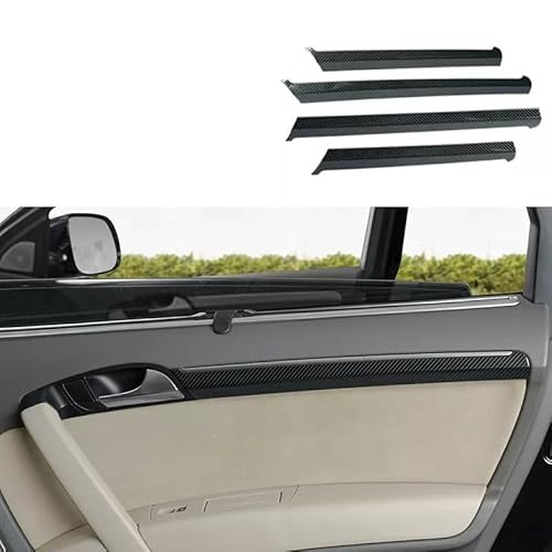 Auto Zierleisten Innen Für Q7 4L 2006-2015 Auto Styling Tür Griff Rahmen Auto Tür Innen Streifen Dekoration Panel Abdeckung Aufkleber Trim Auto Interieur Dekor (Farbe : D Carbon Fiber Color) von KRIECK