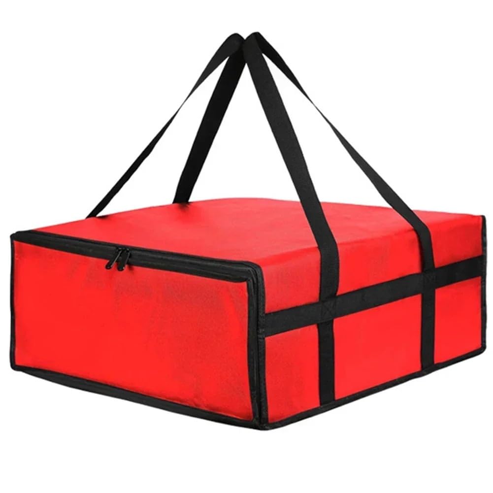 Autoschleifen Hochzeit,Auto Schleife Isolierte Pizza-Liefertasche, Lebensmitteltasche, isolierte Einkaufstasche, schwarze und rote Pizza-Isoliertasche for Lebensmittel, wasserdichte Tasche(Red,50x50x2 von KRIECK