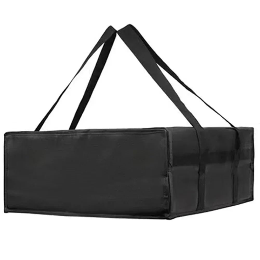 Autoschleifen Hochzeit,Auto Schleife Isolierte Pizza-Liefertasche, Lebensmitteltasche, isolierte Einkaufstasche, schwarze und rote Pizza-Isoliertasche for Lebensmittel, wasserdichte Tasche(Black,50x50 von KRIECK