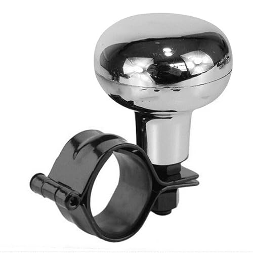 Lenkradknauf,Lenkradknauf Spinner 360° Lenkradknauf, Ball, Auto-Lenkverstärker, Eisen, Servolenkgriff, Ball-Booster-Verstärker, Auto-Spinner-Knopf(Silver) von KRIECK