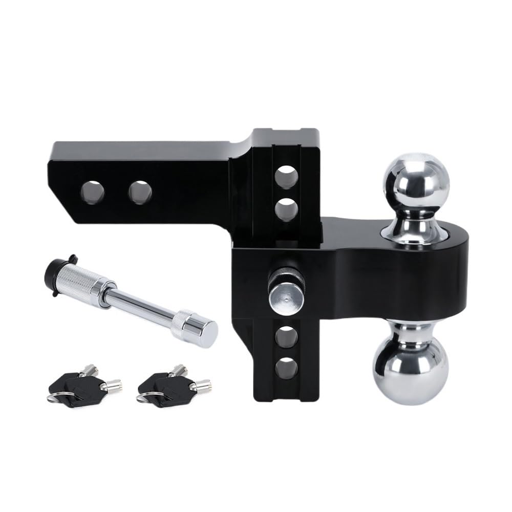 Adjustable Drop Hitch 2 Inch Receiver 6 Inch Drop Rise 12500 LBS GTW Dual Towing Ball 2 Inch 2-5/16 Inch With Double Locks Model 12500DL von KRLAZdN